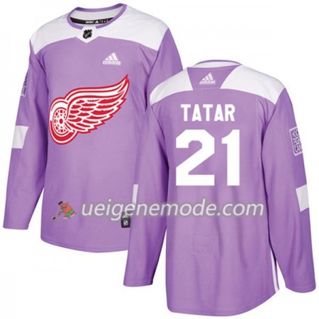 Herren Eishockey Detroit Red Wings Trikot Tomas Tatar 21 Adidas 2017-2018 Lila Fights Cancer Practice Authentic